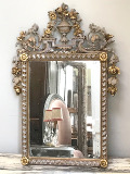 french antique carved wooden mirror